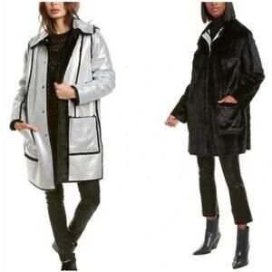 Tory Burch Metallic Faux Fur Reversible Esme Coat - 8